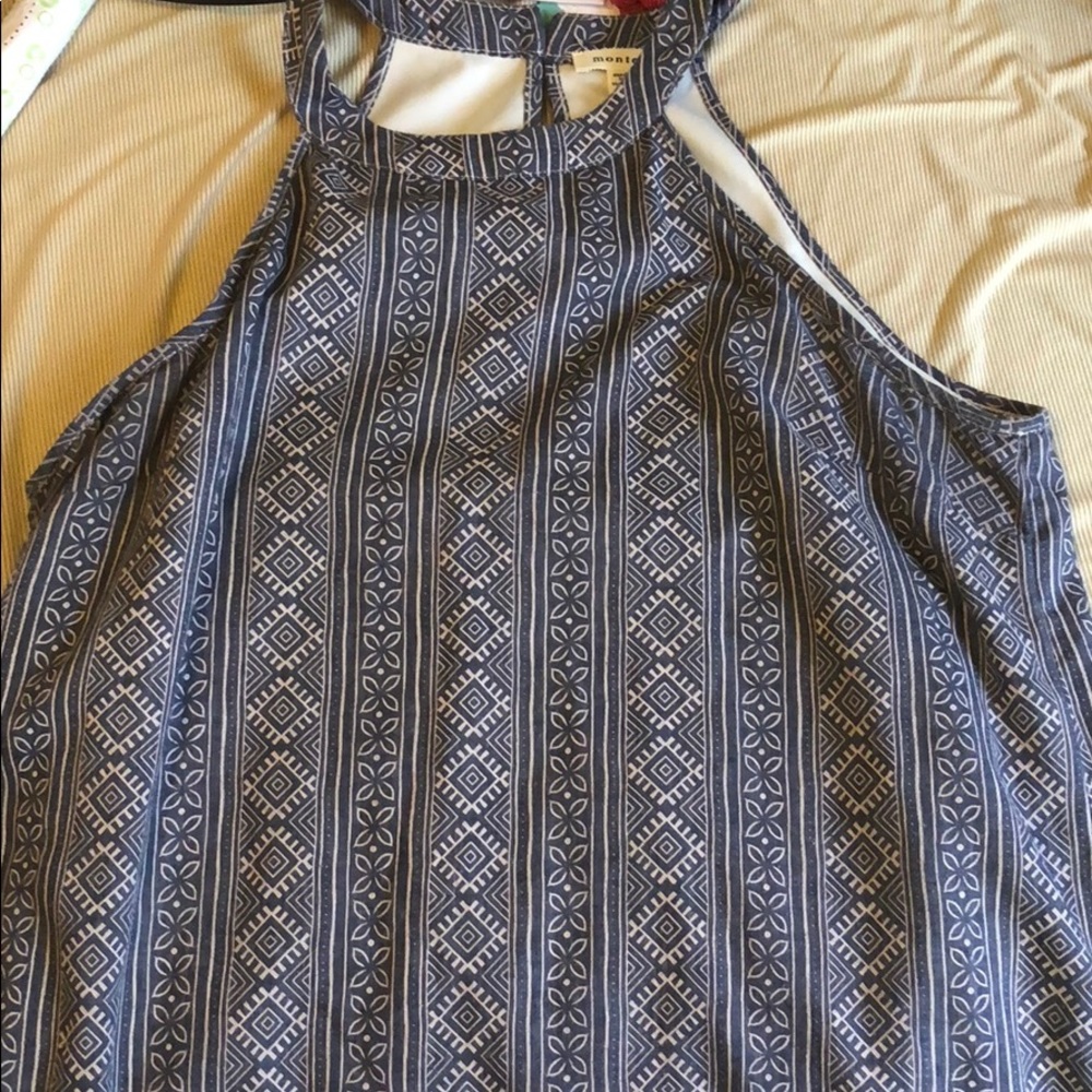 Patterned Monteau blue shift dress